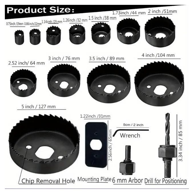 Set testera za busenje rupa 16 delova - Azijashop