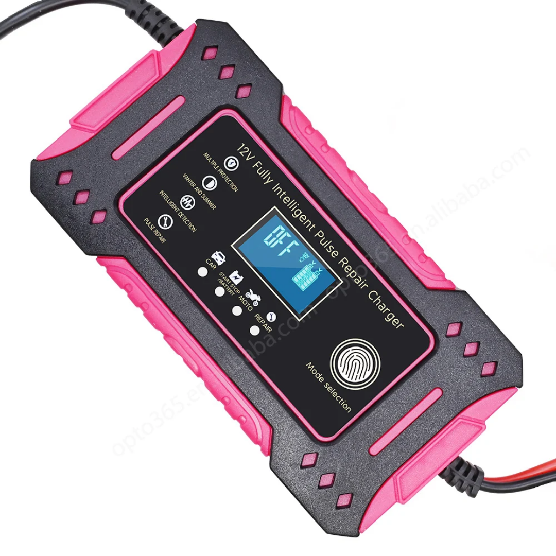 Digitalni punjac akumulatora 12V. Prikaz napona i temperature. Kompaktan, prenosiv i lak za upotrebu. Automatska regulacija.