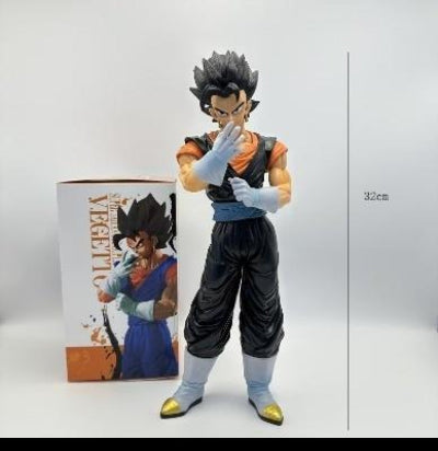 Velika akciona figura Vegito visoka 32cm pored kutije sa dimenzijama premium Dragon Ball kolekcionarska igracka