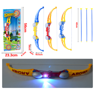 Luk i strela set dimenzije pakovanja 56cm i 23cm dostupno u zutoj plavoj i crvenoj boji