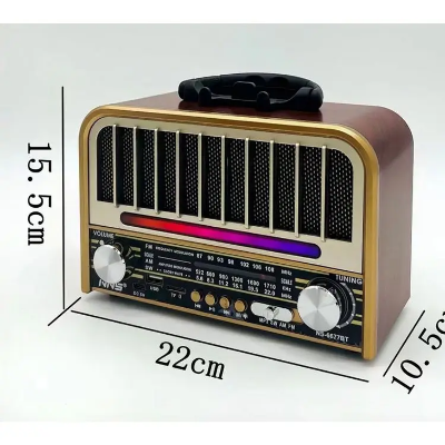 Dimenzije prenosnog retro radio tranzistora visina 15 5 cm i sirina 22 cm mali i kompaktan bluetooth zvucnik za putovanja.