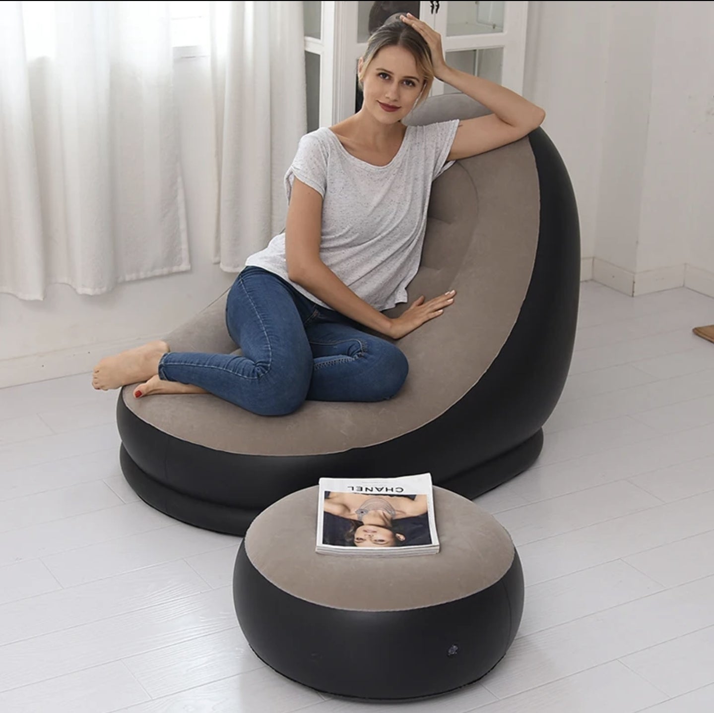 Fotelja na naduvavanje sa tabureom - Azijashop