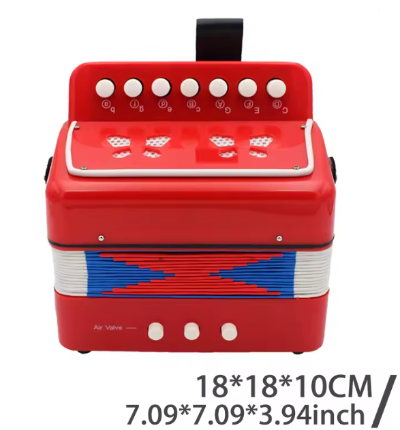 Decija harmonika sa dimenzijama igracka muzicki instrument za ucenje dugmetara