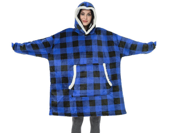 Toplo ćebe duks sa kapuljačom karirano - Azijashop