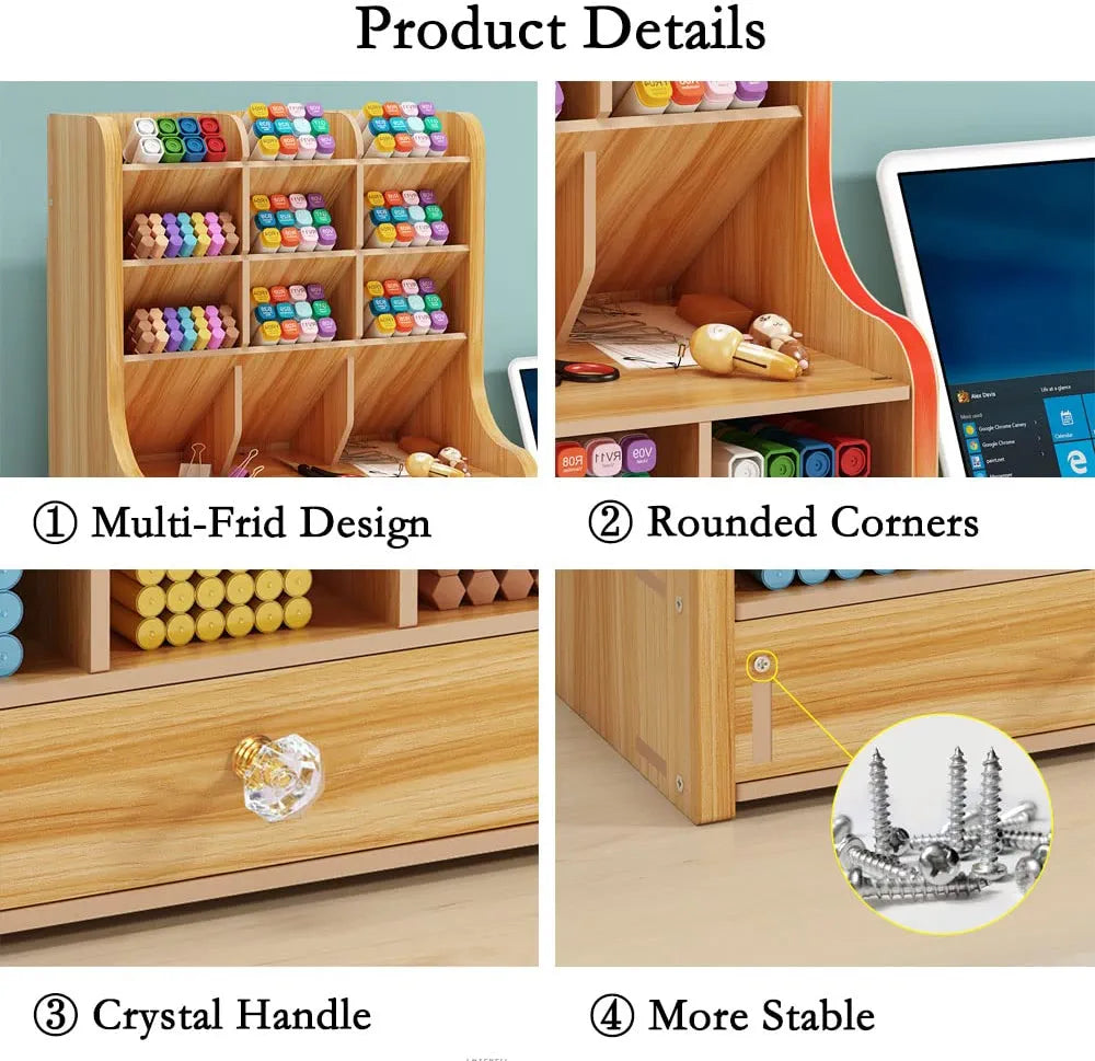 Multifunkcionalni Drveni Organizator Stola "Majstor Reda" Azijashop