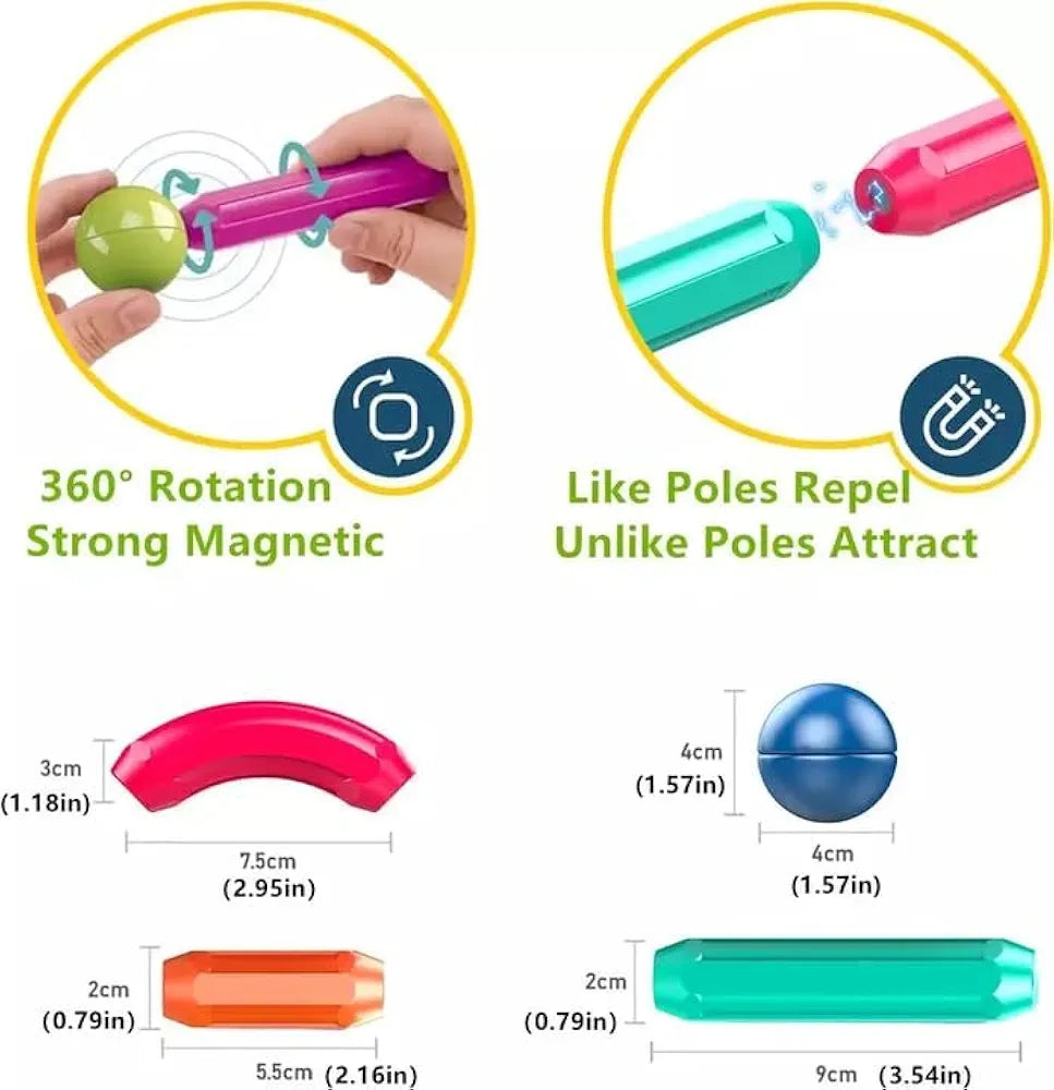 Raznobojni magnetni štapići 64 kom - Azijashop
