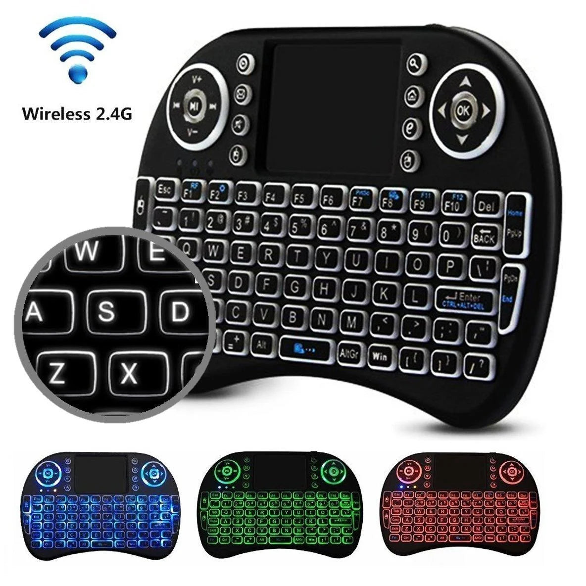 Multifunkcionalna bežična tastatura RGB - Azijashop