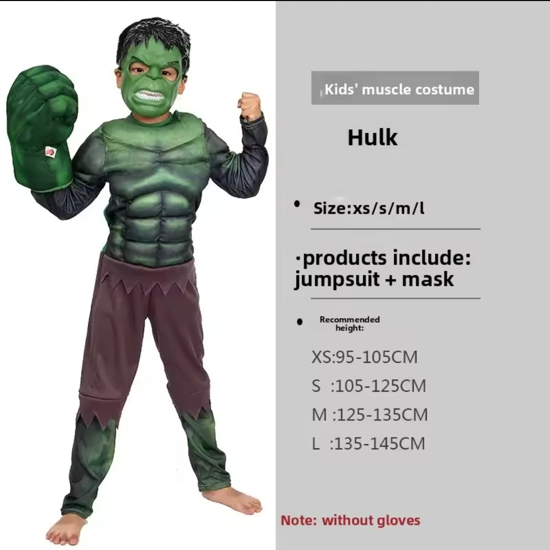 Kostim Hulk za decu misicavi jumpsuit sa maskom zeleni junak Marvelovog univerzuma super kostimi za decake u ponudi