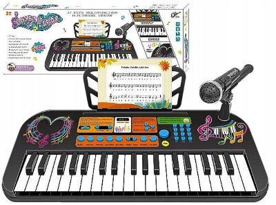 Deciji klavir sintisajzer sa mikrofonom u kutiji Idealan poklon za decu Pakovanje muzicke igračke za rodjendan