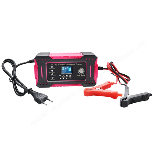 Pametni digitalni punjac akumulatora 12V sa LCD ekranom. Punjac za auto, motor ili kamion. Automatsko punjenje i odrzavanje.