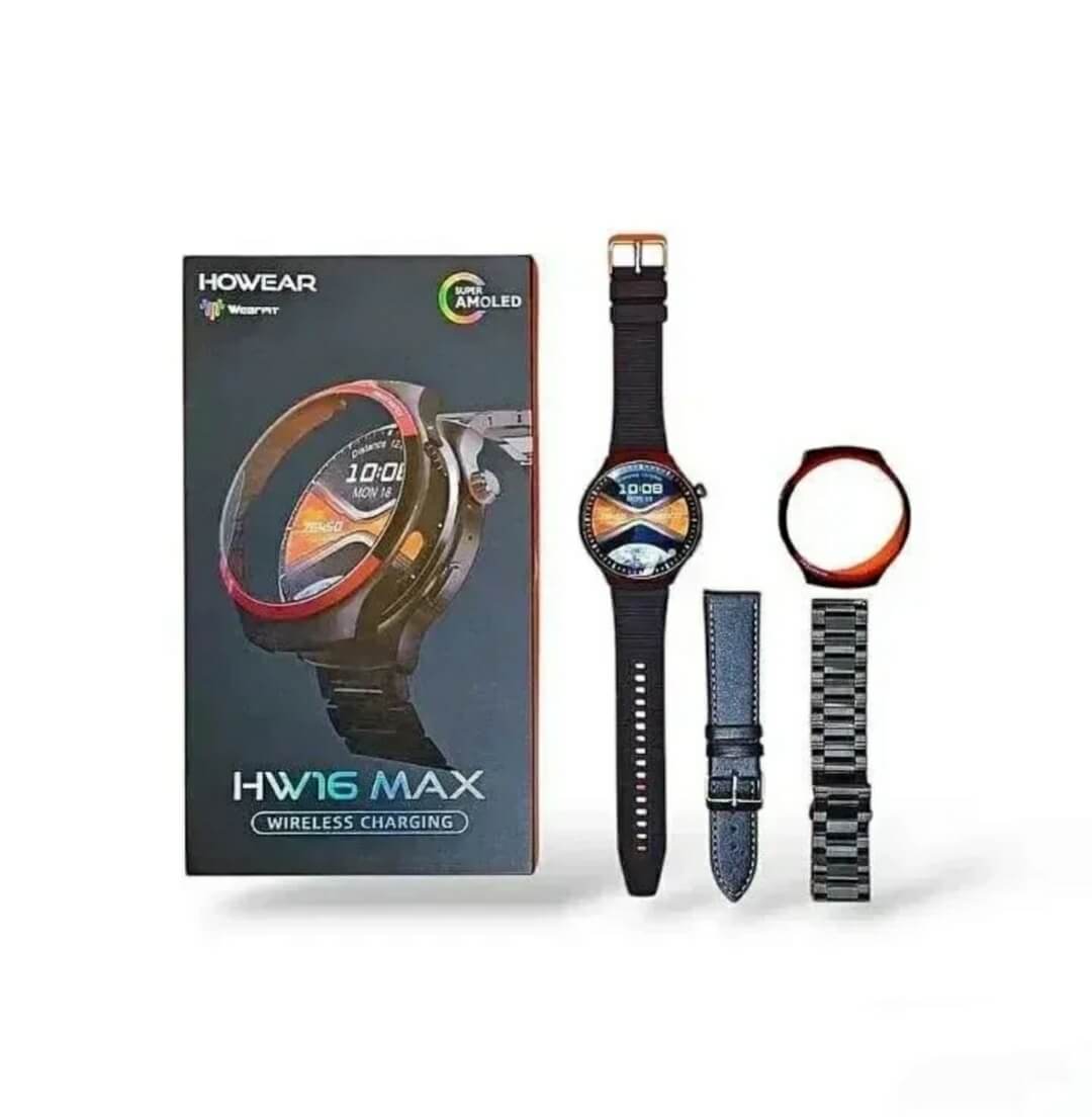 Howear HW16 Max pametni sat sa AMOLED ekranom, bežično punjenje, dodatne narukvice.