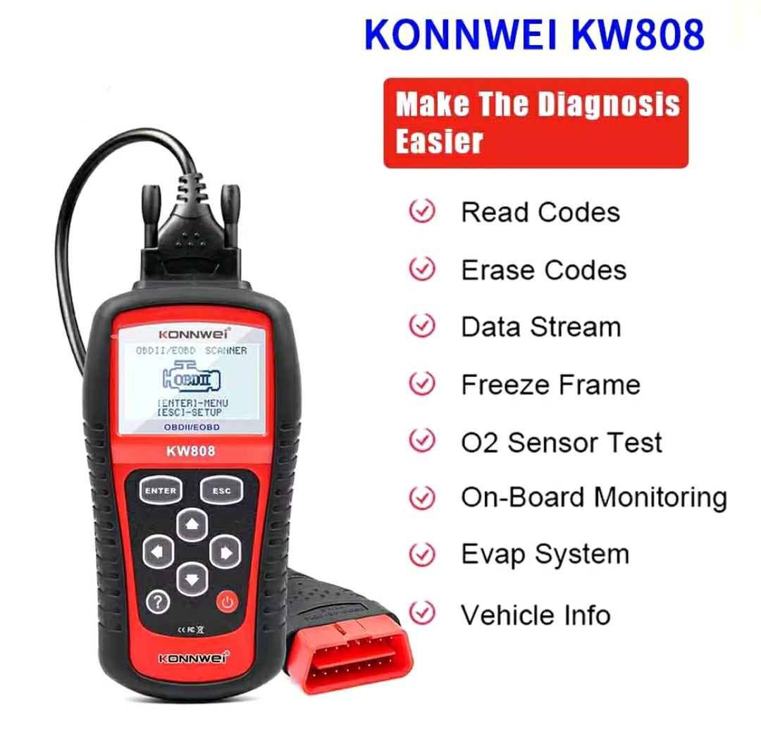 Univerzalna dijagnostika za auto OBDII/EOBD 808 KWHS - Azijashop