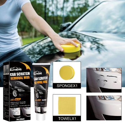 Pranje automobila sundjerom kao priprema za nanosenje paste za uklanjanje ogrebotina. Cista povrsina je vazna.