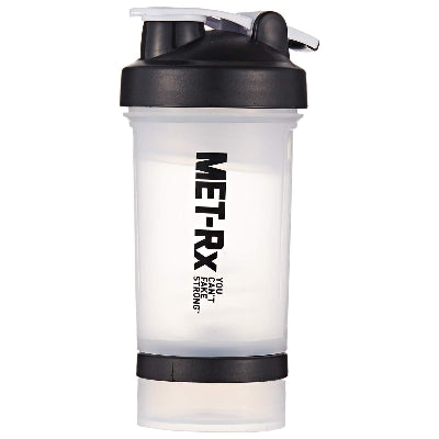 Protein sejker MET-RX, boca za vodu, fitnes flasa, dodaci za teretanu, vezbanje.