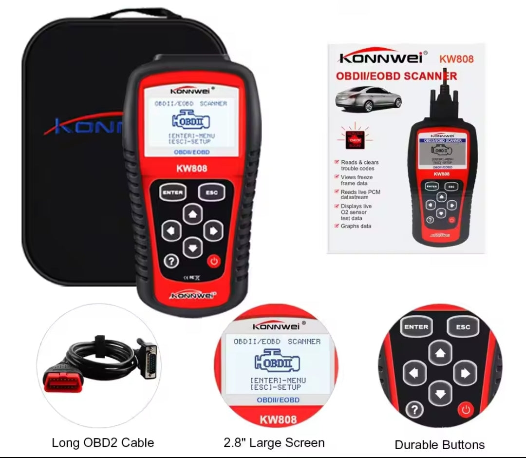 Univerzalna dijagnostika za auto OBDII/EOBD 808 KWHS - Azijashop