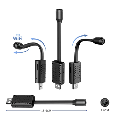 Skrivena HD kamera mali objektiv sa USB i Micro USB kablom prikaz iz razlicitih uglova beba nadzor sigurnost doma