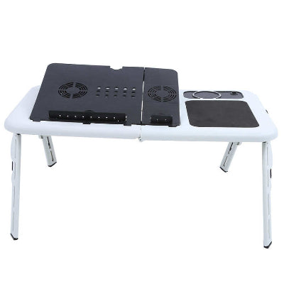 Prenosivi stalak za laptop za krevet. Jednostavan i funkcionalan dizajn. Sto je sklopiv i lako prenosiv. Beli model.