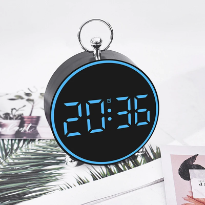 Stoni alarm sat digitalni displej veliki brojevi LED plavo svetlo budilnik retro stil za spavacu sobu