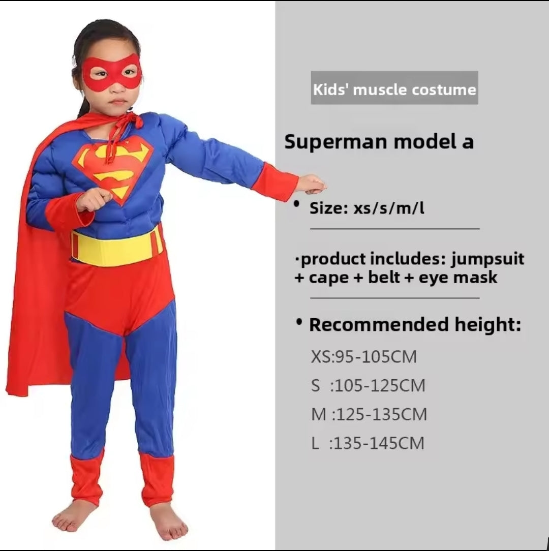 Superman kostim za decu model A misicavi sa placem crveno plava kombinacija popularni junaci za maskembal deca