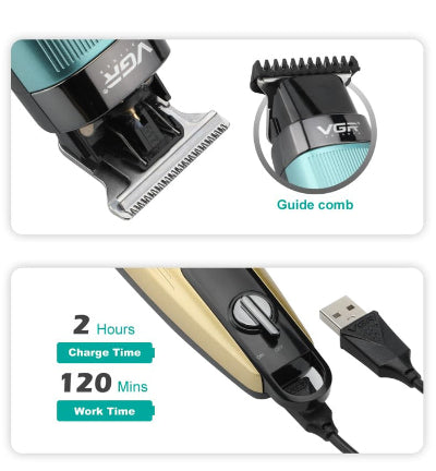 VGR trimer sa USB punjenjem, prikaz punjenja, dugotrajna baterija, praktican za putovanja i svakodnevnu upotrebu