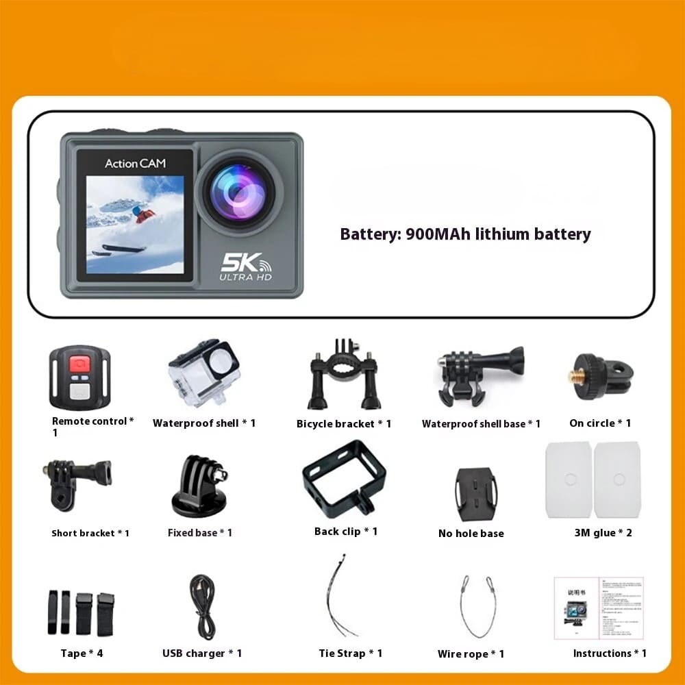 Akcijska kamera 5K Ultra HD kompletan set sa dodacima