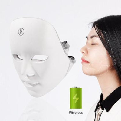 Bezicna LED maska za lice, portabl, nega koze, terapija svetlom, podmladjivanje, lako koriscenje, kucni spa tretman.