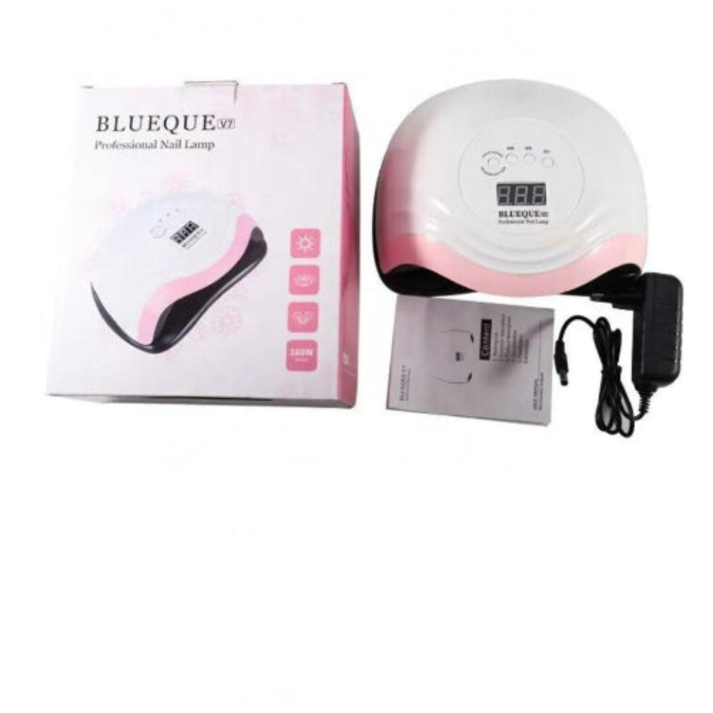 Komplet Blueque V7 UV LED lampe za nokte sa kutijom i adapterom, spremna za upotrebu u salonima i kod kuce, za gel i trajni lak.