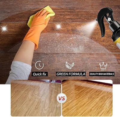 Sprej sa pčelinjim voskom za poliranje drvenog nameštaja. Prikaz korišćenja za čišćenje i zaštitu drvenih površina.