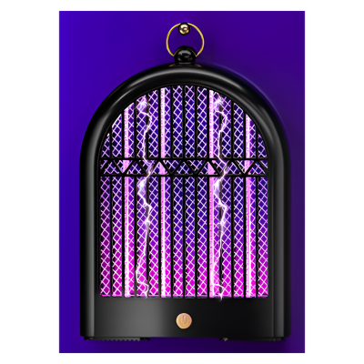 Crna lampa protiv komaraca sa intenzivnim ljubicastim UV svetlom. Privlaci i eliminise letece insekte efikasno.