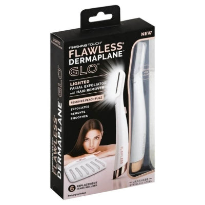Flawless Dermaplane Glo kutija, aparat za uklanjanje dlacica sa lica, nega koze, glatka koza, epilacija lica