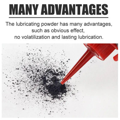 Ilustracija prednosti korišćenja grafita u gelu za podmazivanje brava. Rešenje koje pruža dugotrajno podmazivanje i sprečava stvaranje prašine.