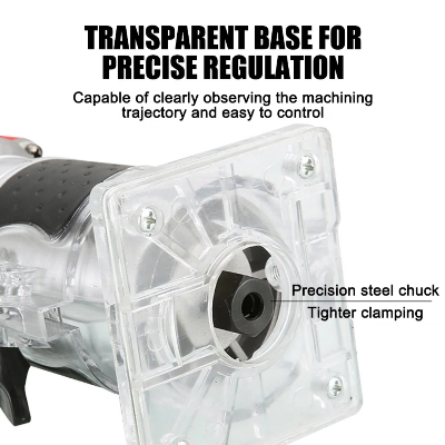 Glodalica za drvo sa transparentnom bazom za preciznu regulaciju i lakse pracenje putanje secenja stabilna glava