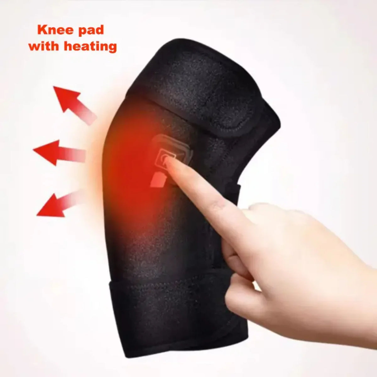 Grejni steznik za koleno sa ukljucenim grejanjem i oznakom Knee pad with heating