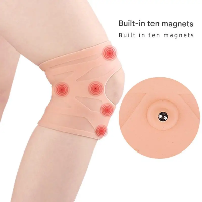 Detalj magnetnog steznika za koleno sa ugradjenim magnetima. Prikaz tackica magneta za ciljanu terapiju i podrzavanje zglobova.