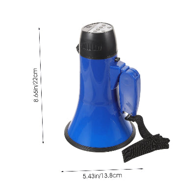 Dimenzije prenosivog megafona sa ugradjenim zvucnikom i mikrofonom pogodan za sve generacije i upotrebu u zatvorenom