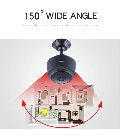 Mini kamera siroki ugao pregleda 150 stepeni. Pokriva veliki prostor, za potpuni nadzor.