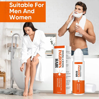 Tretman za muskarce i zene. Pogodan za sve tipove koze. Prikazuje par u kupatilu kako koriste preparat za negu.