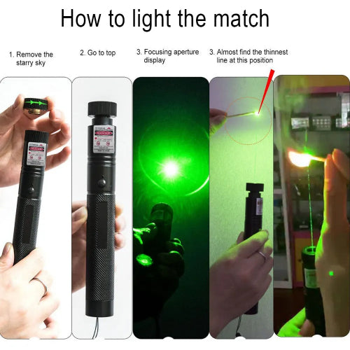 Kako upaliti sibicu zelenim laserom snazni laser za paljenje demonstracija fokusiranje zraka opasnost laser.