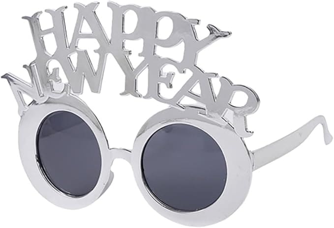 Srebrne party naočare Happy New Year za doček Nove godine