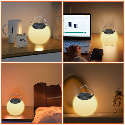 Prenosiva led lampa koja se koristi kao nocno svetlo na razlicitim mestima, radni sto, nocni ormaric, spavaca soba. Prikazuje upotrebu u domacem okruzenju.