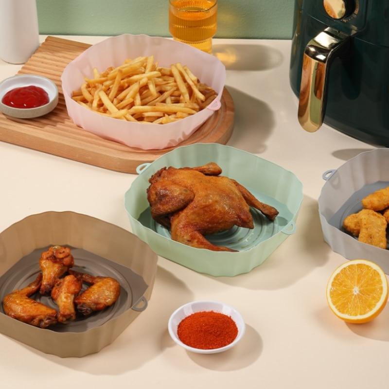 priprema hrane u silikonskoj posudi za air fryer