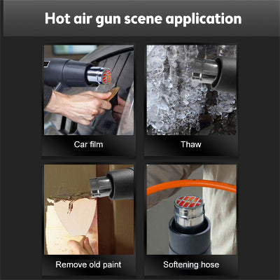 Upotreba profesionalnog pistolja na vruc vazduh za skidanje folija smanjivanje folije i radove u radionici
