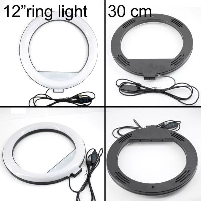 Led ring light profesionalni 12 inca 30 cm veci model za sminkere i vlogere belo crno ring svetlo studio oprema
