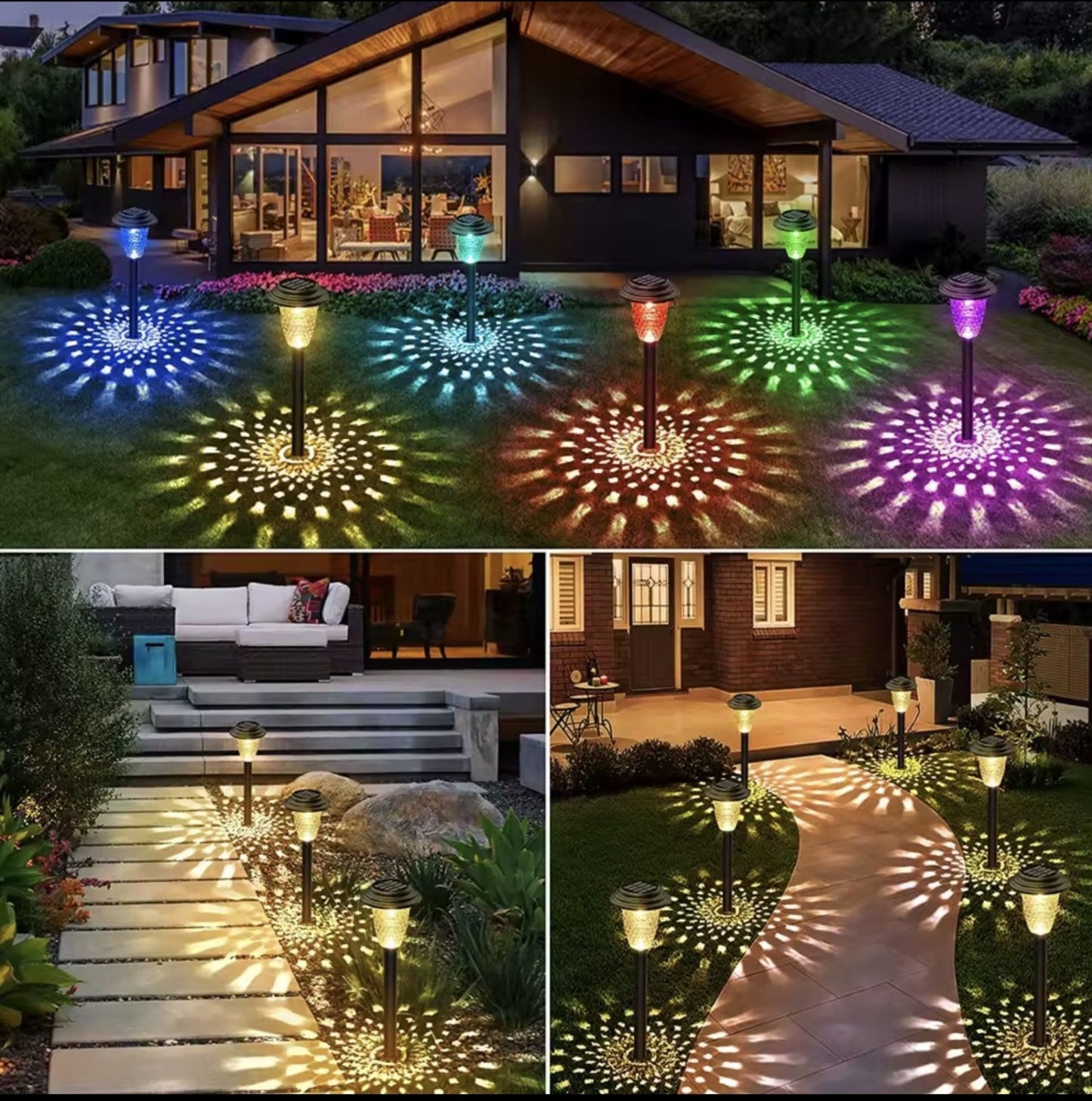 Solarne Bastenske Lampe - 8 Komada-RGB Azijashop