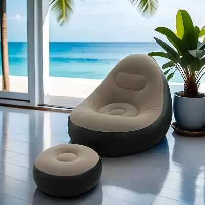 Cafe Club Chair sa Osloncem za Noge - Vazdušna Fotelja za Opuštanje Azijashop