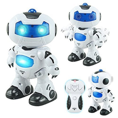 Interaktivna robot igracka sa daljinskim upravljacem, svetlecem ocima i grudima. Robot se okrece i plese, sto ga cini zabavnim za decu. Odlican poklon za malisane.