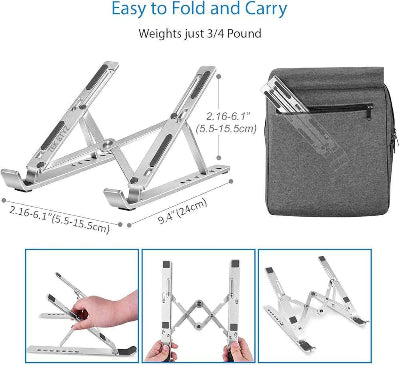 Sklopivi stalak za laptop, lako se savija i nosi, prenosiv drzac za racunar, idealan za putovanja i mobilnu kancelariju.