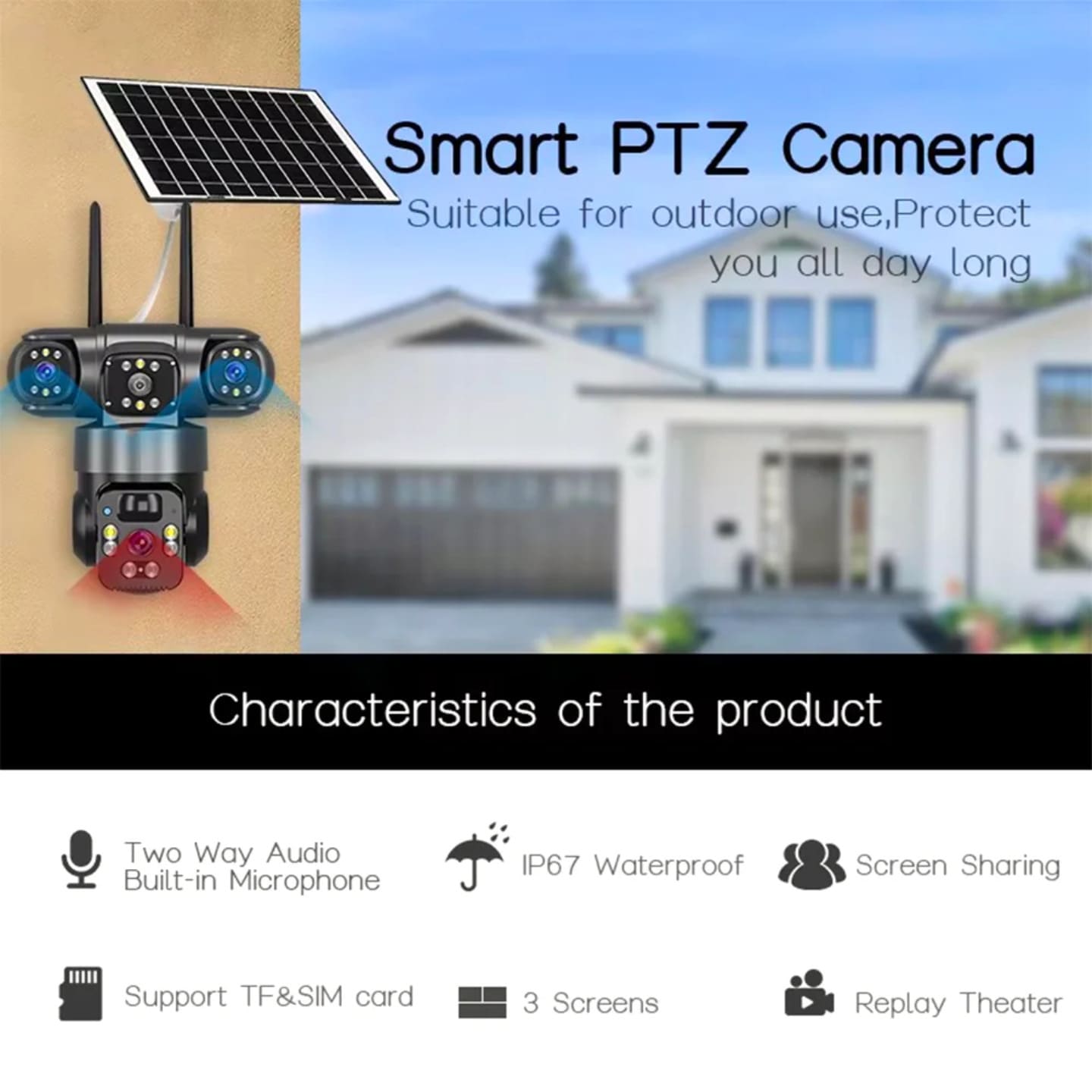 Smart PTZ solarna kamera montirana na objektu za celodnevni video nadzor