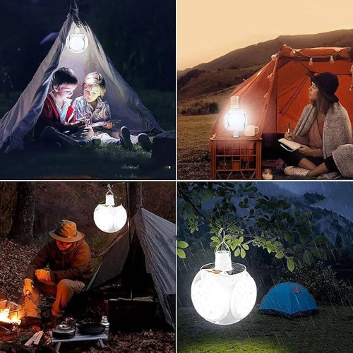 Solarna kamperska lampa za sator. LED lampa za kampovanje na solarno punjenje. Prenosivo osvetljenje za kampovanje u prirodi.