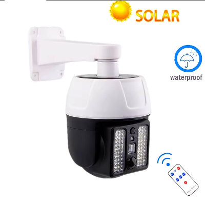 Solarna sigurnosna kamera sa senzorom pokreta, vodootporna led lampa, daljinsko upravljanje, idealno za dvoriste i bastu.